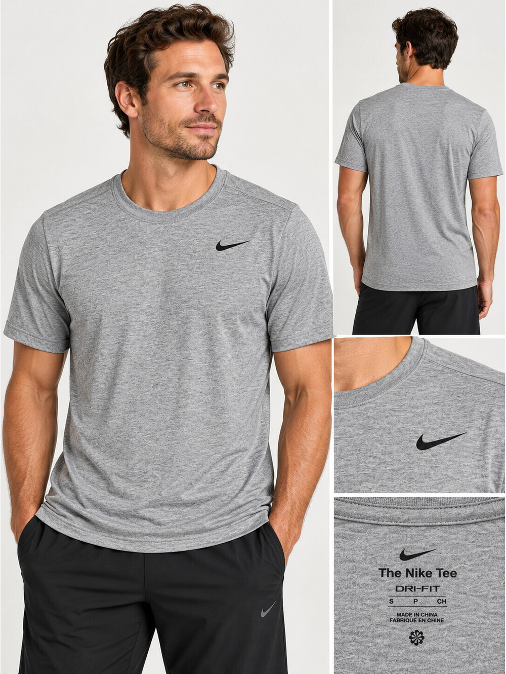 Nike Dri-FIT Legend Men’s T-Shirt Small Gray Heather Training Gym DX0989-063 NWT